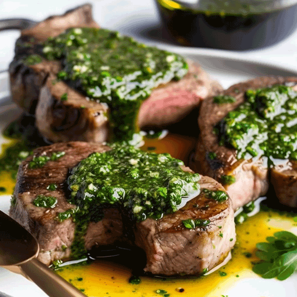 Keto Lamb Loin Chops with Chimichurri Sauce